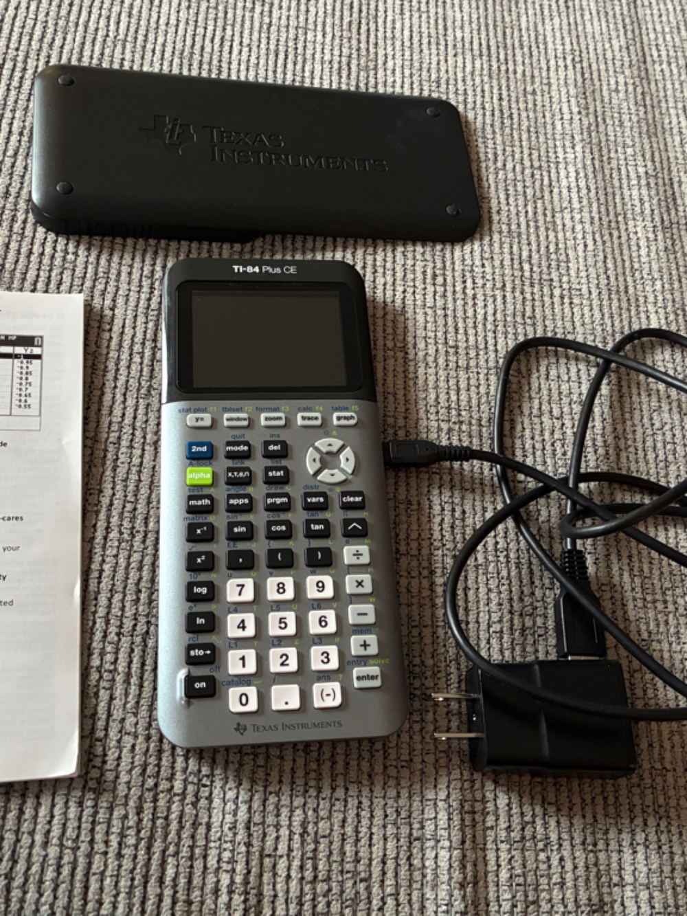 Texas Instruments TI-84 Plus CE Graphing Calculator with Charger Black and Gray